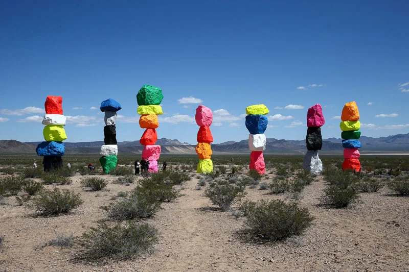 Seven Magic Mountains by Uno Rondinone