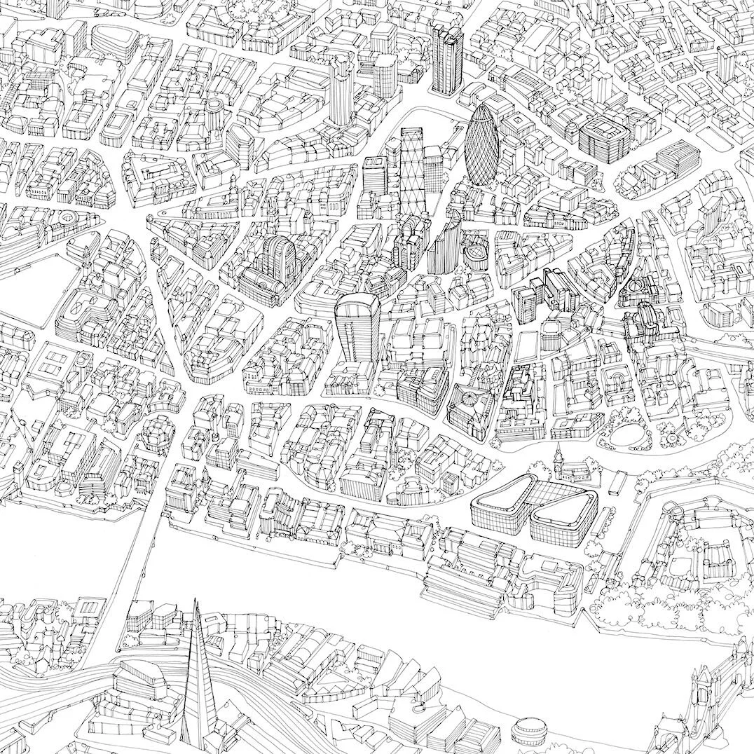 Architectural drawings by Abi Daker