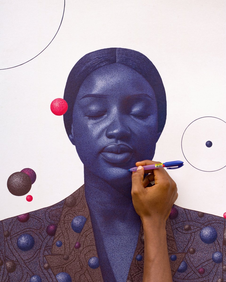 Ballpoint pen art by Adewale Mayowa