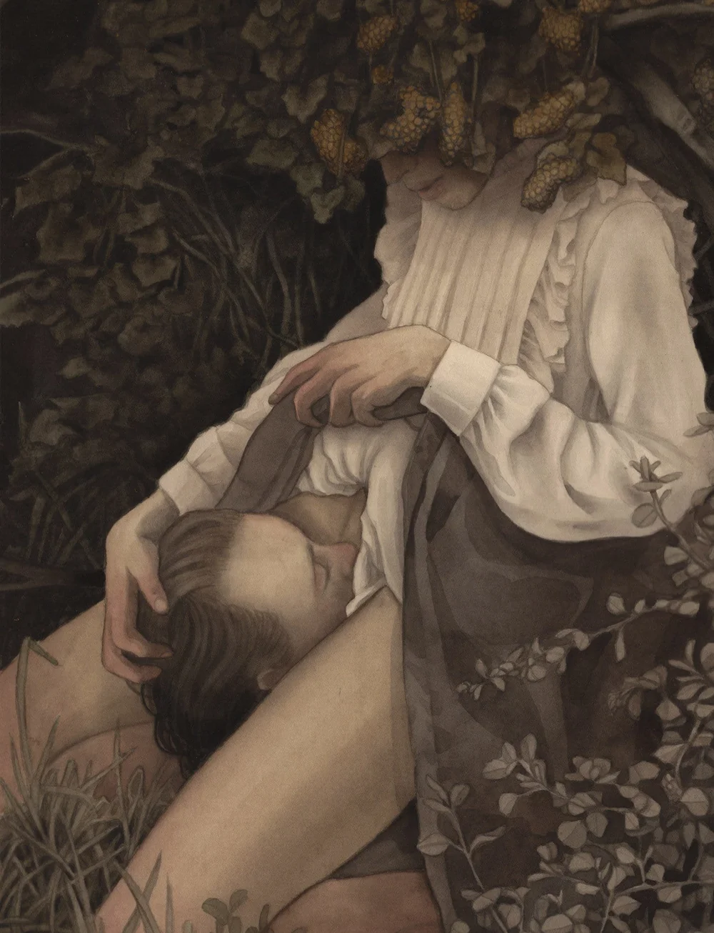 Robert-Duxbury-A-lovers-kiss-amongst-the-bushes.jpg
