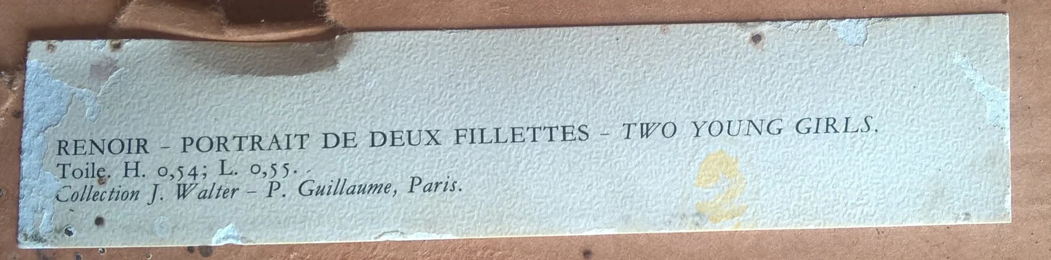 J. Walter - P. Guillaume collection tag 