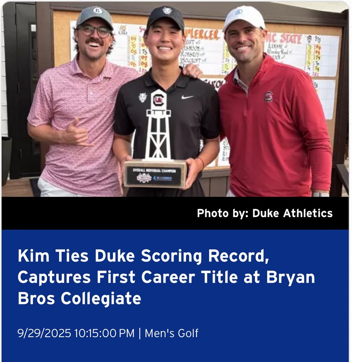 🏆Huge congrats to Bryan Kim!
16-under 🔥 &hellip; his 1st collegiate win by 5 shots!
Big things ahead ⛳️👏
