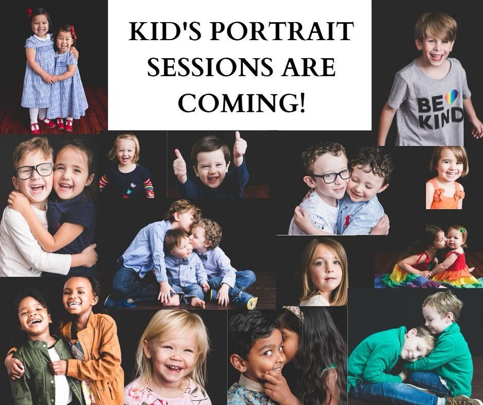 Kid's Portrait Sessions are coming!
Time slots will be released in the JoopaShoots Facebook VIP  group first (see link in comments to join) early next week and to our mailing list the next day. 
Sessions will be on October 15 and 16.
Watch here for u