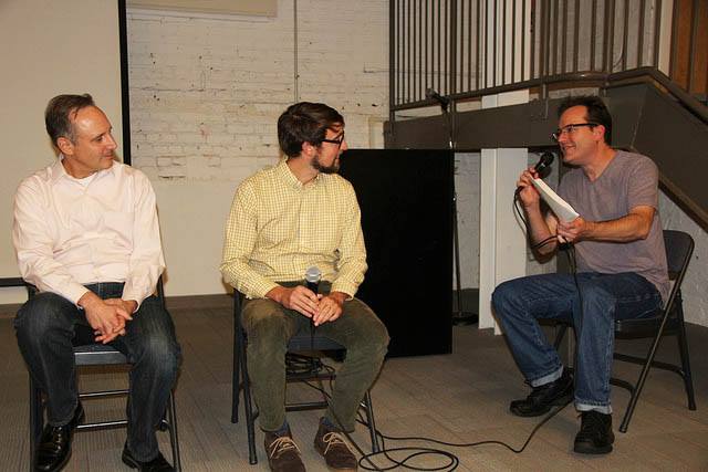 Stewart Schwartz, President of the Coalition for Smarter Growth, and Sam Sheline (Producer/Director and Co-Writer) take questions from the James River Short Film Festival's Jeff Roll.
