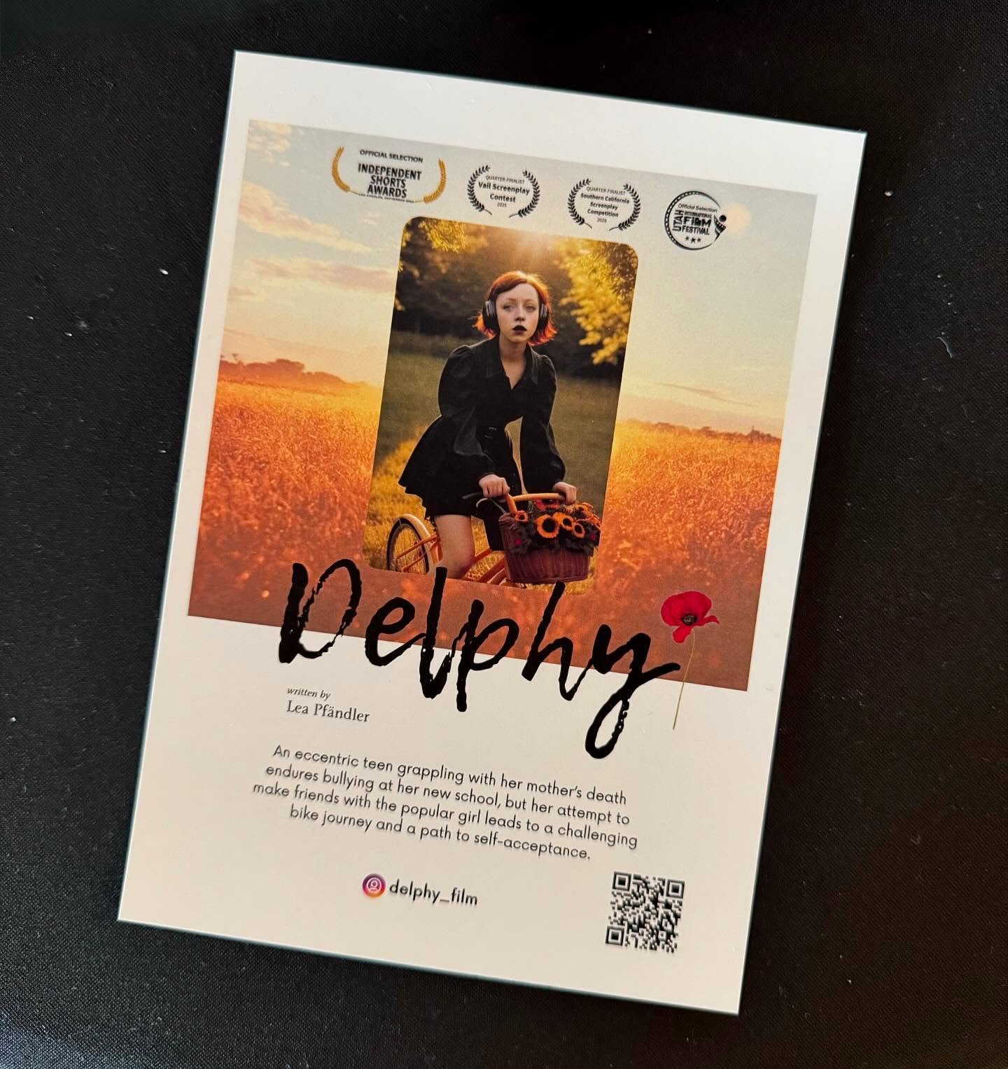 So proud of @leapfandler for getting her script &ldquo;Delphy&rdquo; @delphy_film accepted into the Utah International Film Festival! She absolutely deserves this recognition, and I&rsquo;m beyond excited to see where her journey takes her next. Cong