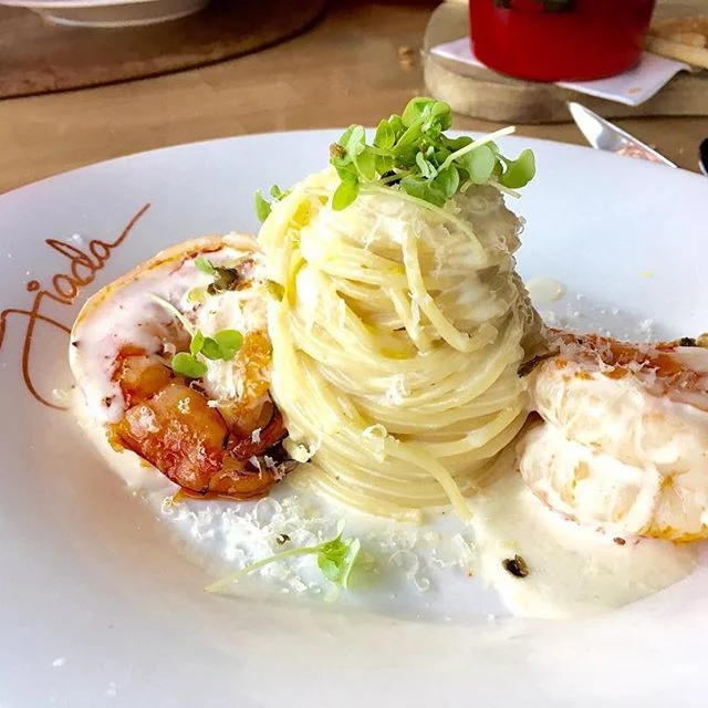 I definitely consumed this lemon spaghetti with jumbo prawns while dining Al Fresco at Giada's in Vegas! 