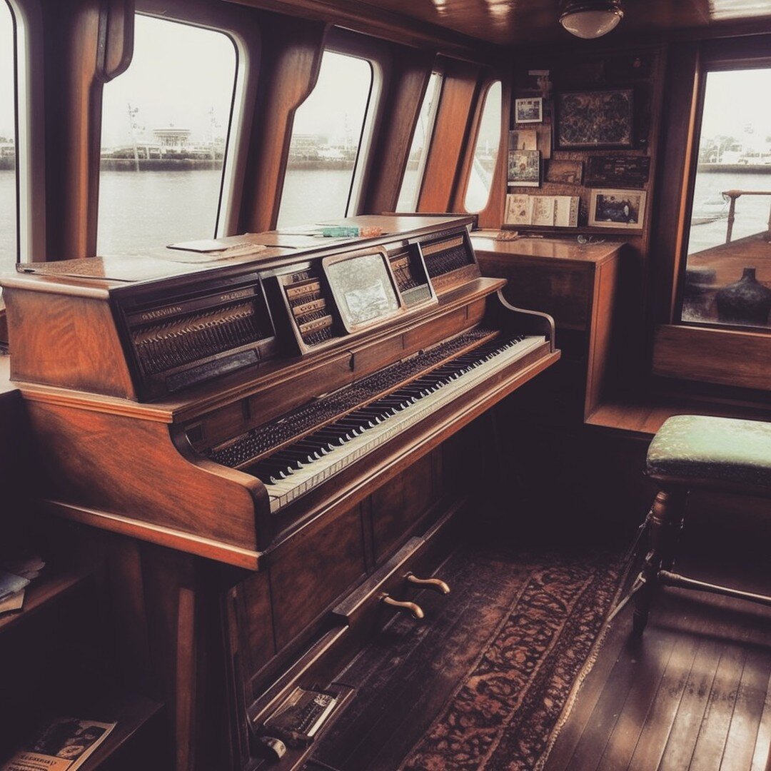 Midjourney gave me a piano on a boat.