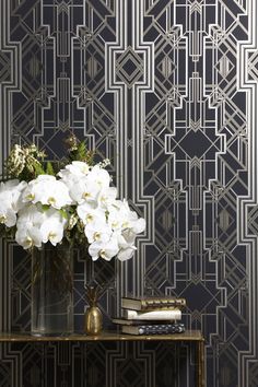 Art Deco Black and White Wallpaper