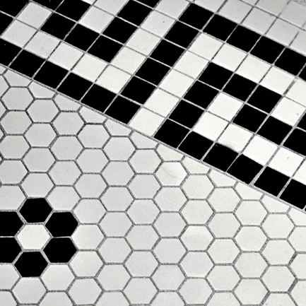Art Deco Black & White Floor Tile