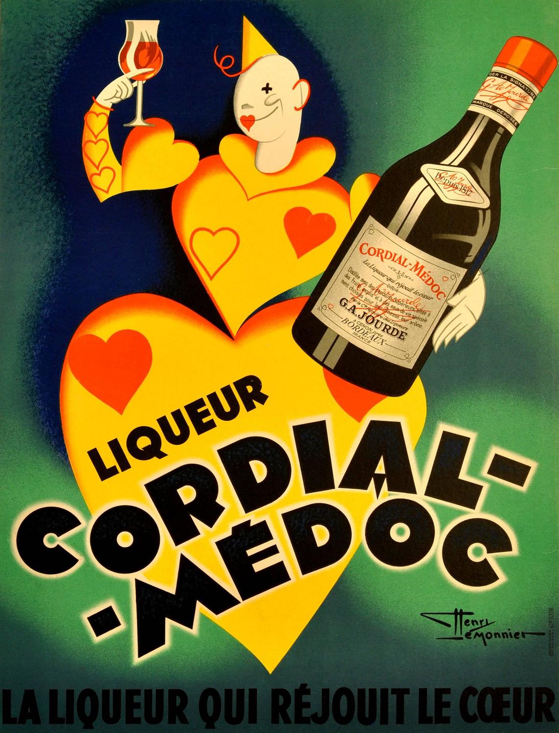 "Cordial-Medoc" Art Deco Poster, 1920's