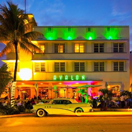 Art Deco Neon Lights - Avalon Hotel, South Beach Miami