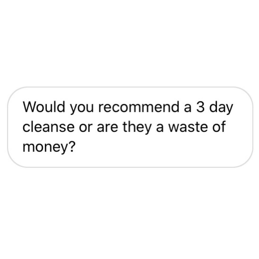 No, I don&rsquo;t recommend. Yes, they are a waste of 💰 (unless done correctly). 

Things to consider:

What are your goals? 🏅 

Did you know that your body is fully able to detoxify all on its own as long as you support it?

Have you made sure you