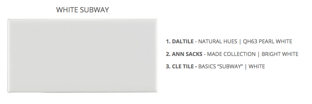 Here are some tried and true subway tiles, and patterns to compliment them.