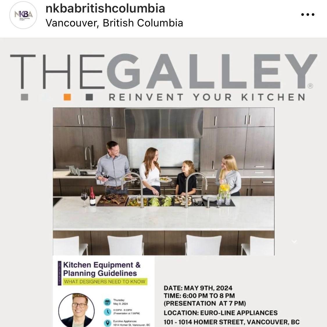 Heads up Vancouver Designer Community
Corey is honoured to be providing his new CEU 

for the British Columbia Chapter of the National Kitchen &amp; Bath Association

Kitchen Equipment &amp; Planning Guidelines
-What designers need to know.

on May 9