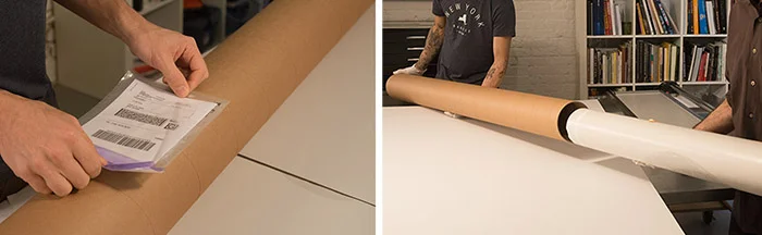 Shipping large prints in tubes