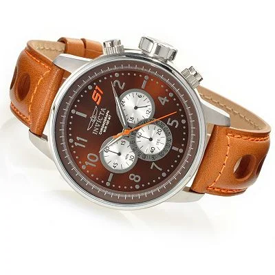 Invicta 48mm S1 Rally GPX Quartz Silver-tone/Brown