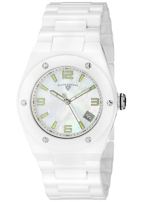 Swiss Legand Ciramic Watch Mother of Pearl Face Karamica Ladies Swiss Legend White Ceramic Mother of Pearl  main image 2
