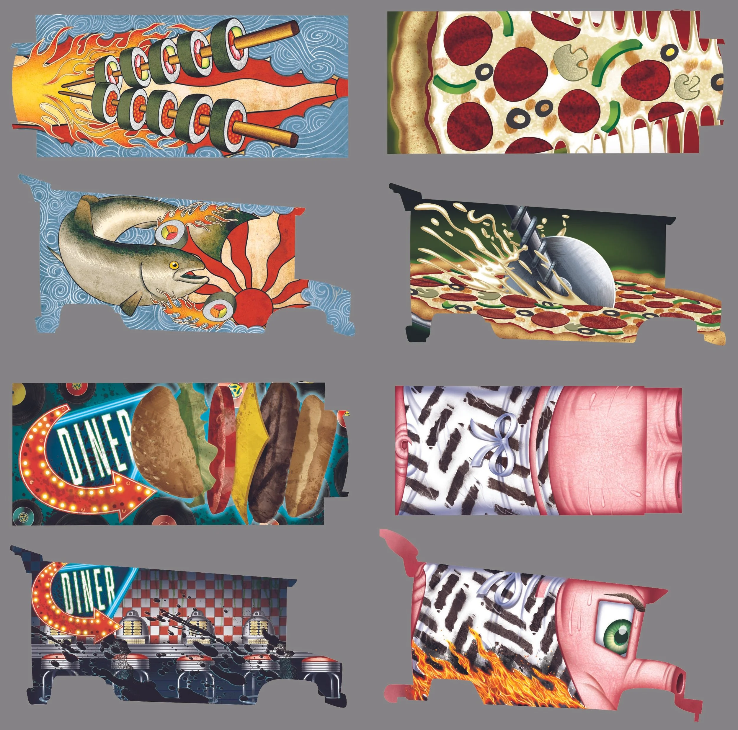 Illustrations for Monster Jam die-cast vehicles