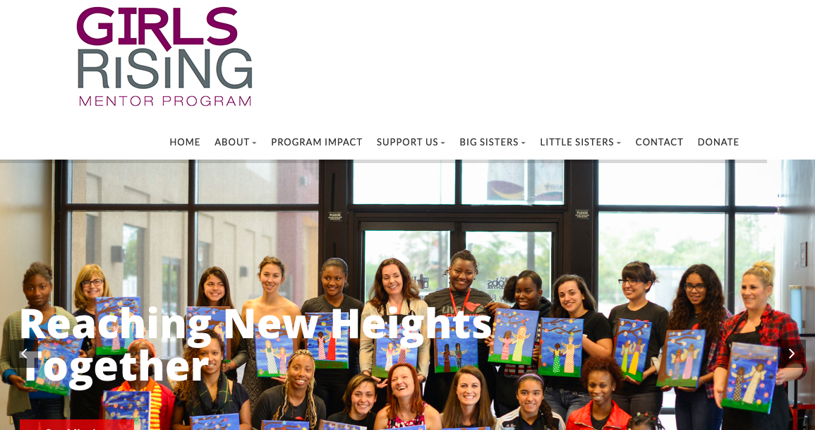 Home page of the Girls Rising website.