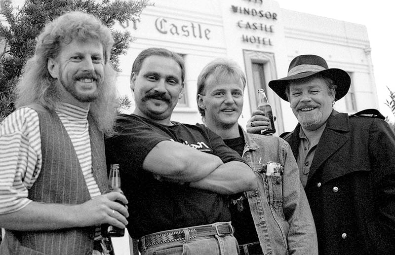 THE BLUES CLUB, 1990. L-R Barry Hills, Winston Galea, Geoff Achison, 'Dutch' Tilders