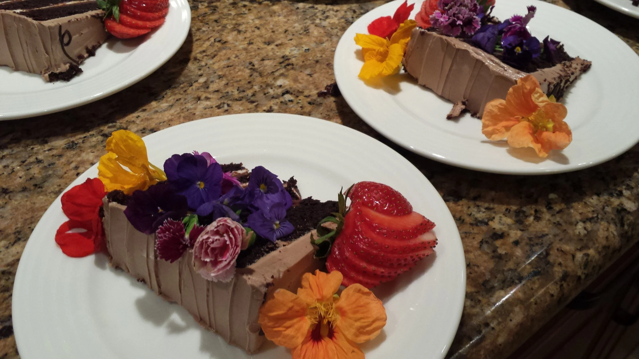 Chocolate Wedding Cake With Flowers