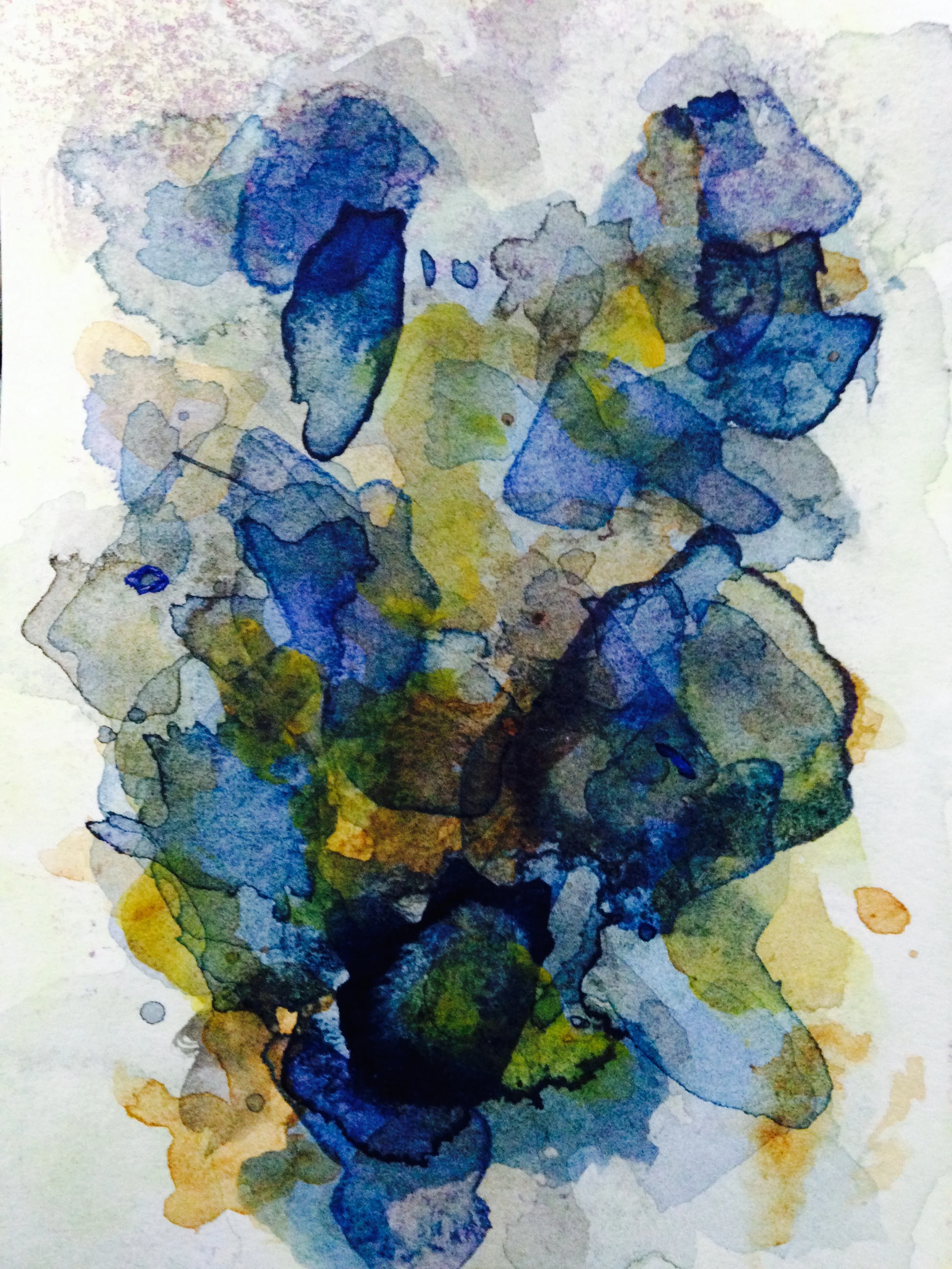 from Growth Series. 2013. Study #36 . ink transfer, watercolour, paper.