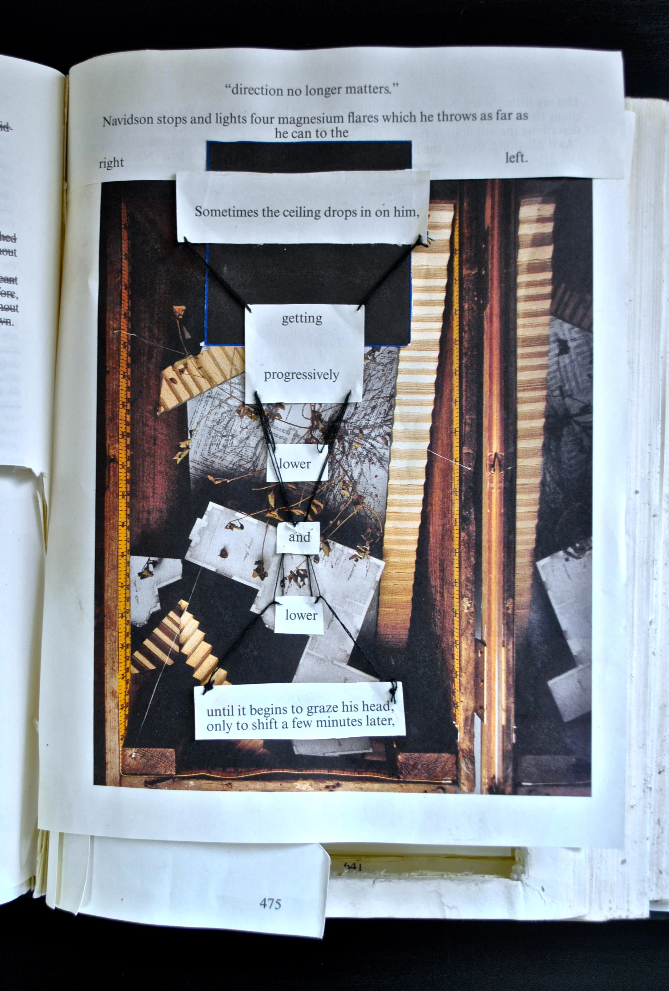 House of Leaves. detail. altered book.