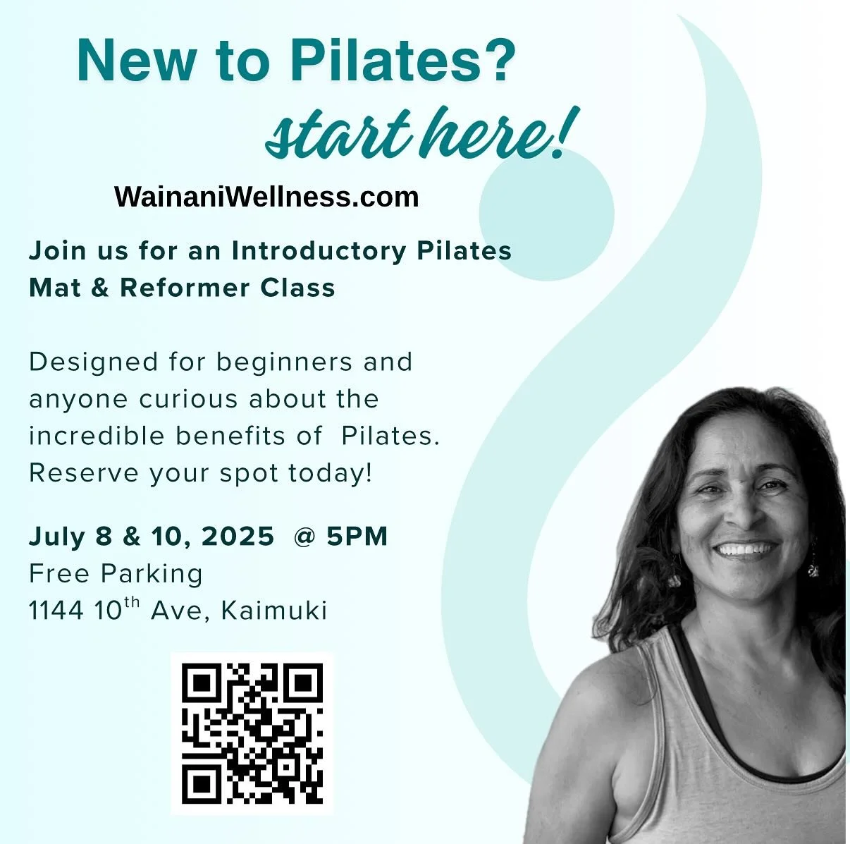 If you’ve been curious to try Pilates, here’s a great opportunity! 
Join Norma Santiago for an INTRO TO PILATES Series:
Tuesday July 8th @5p - Intro Mat Class
Thursday July 10th @5p - Intro Reformer Class
*Book on bio
Cost: $45
More c