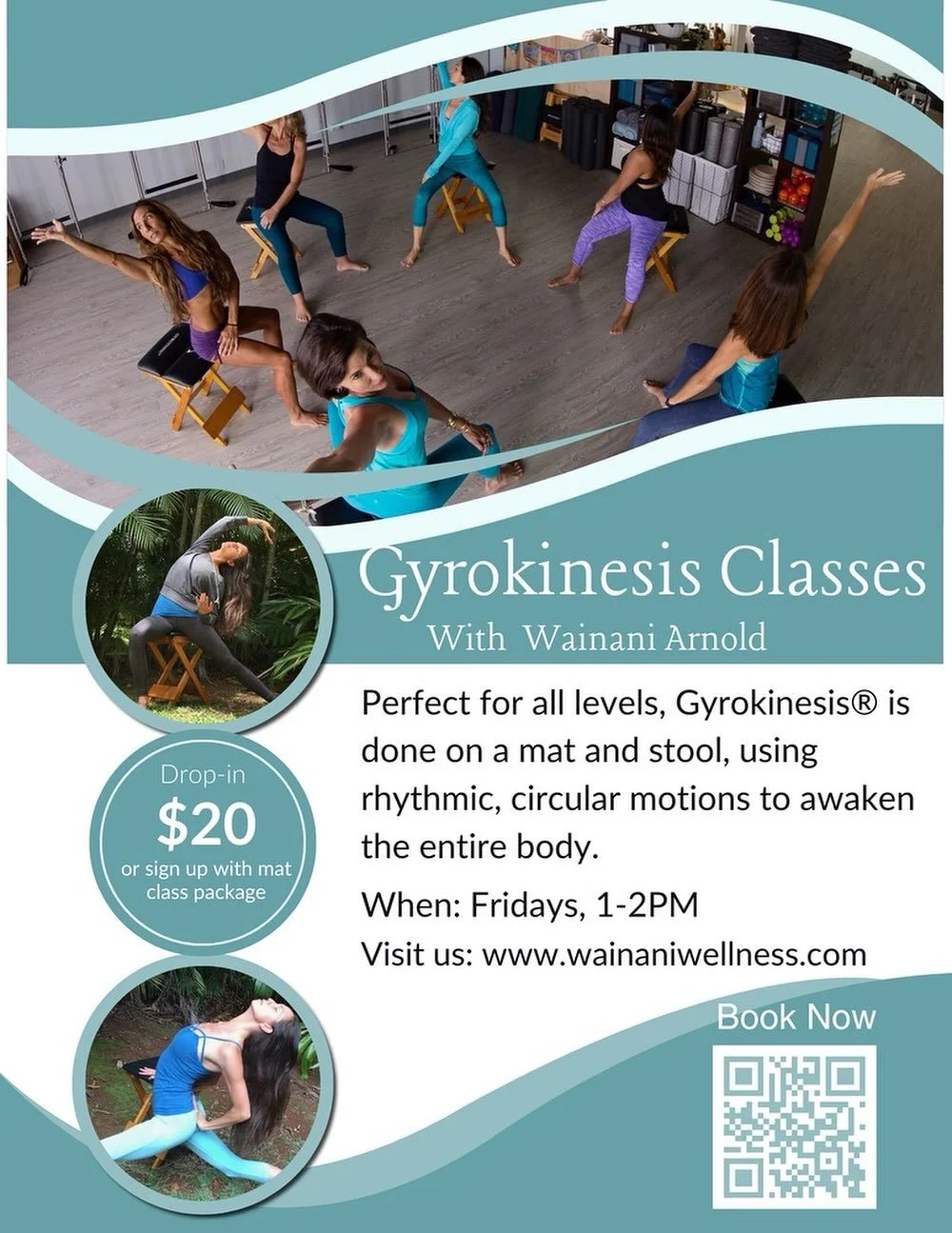 Join us for GYROKINESIS Class every Friday 1-2p. An hour of bliss for your spine and body 🙌🤤.