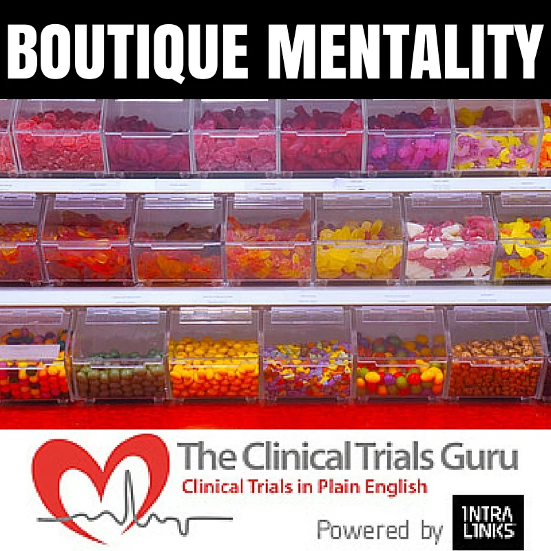 Just like a candy store that only specializes in one thing, a growing CRO might want to specialize in only one indication.