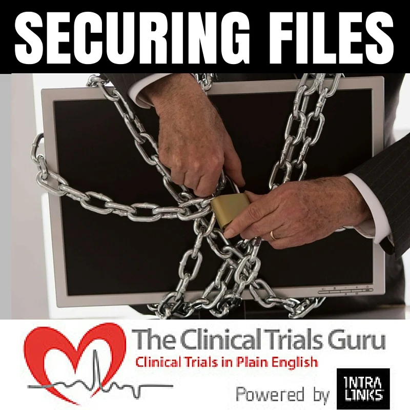 Once a study is closed all files relating to the study must be securely stored away.