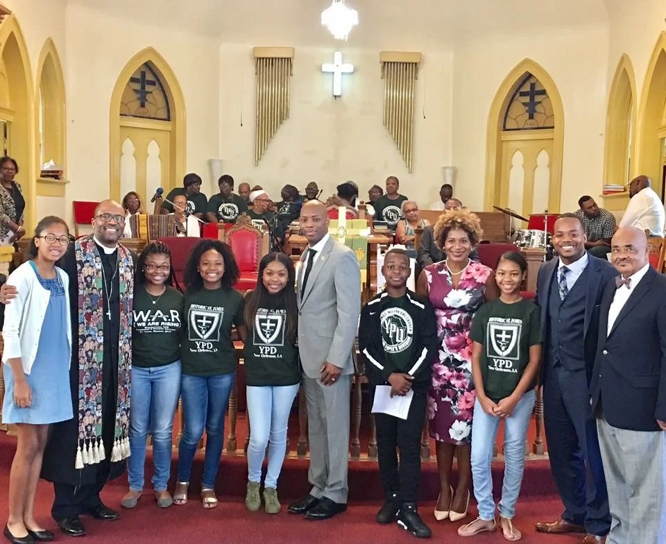 Superintendent Henderson and I were asked to participate in a "Back to School" Program at Pastor Jay Augustine's Historic St. James AME Church.