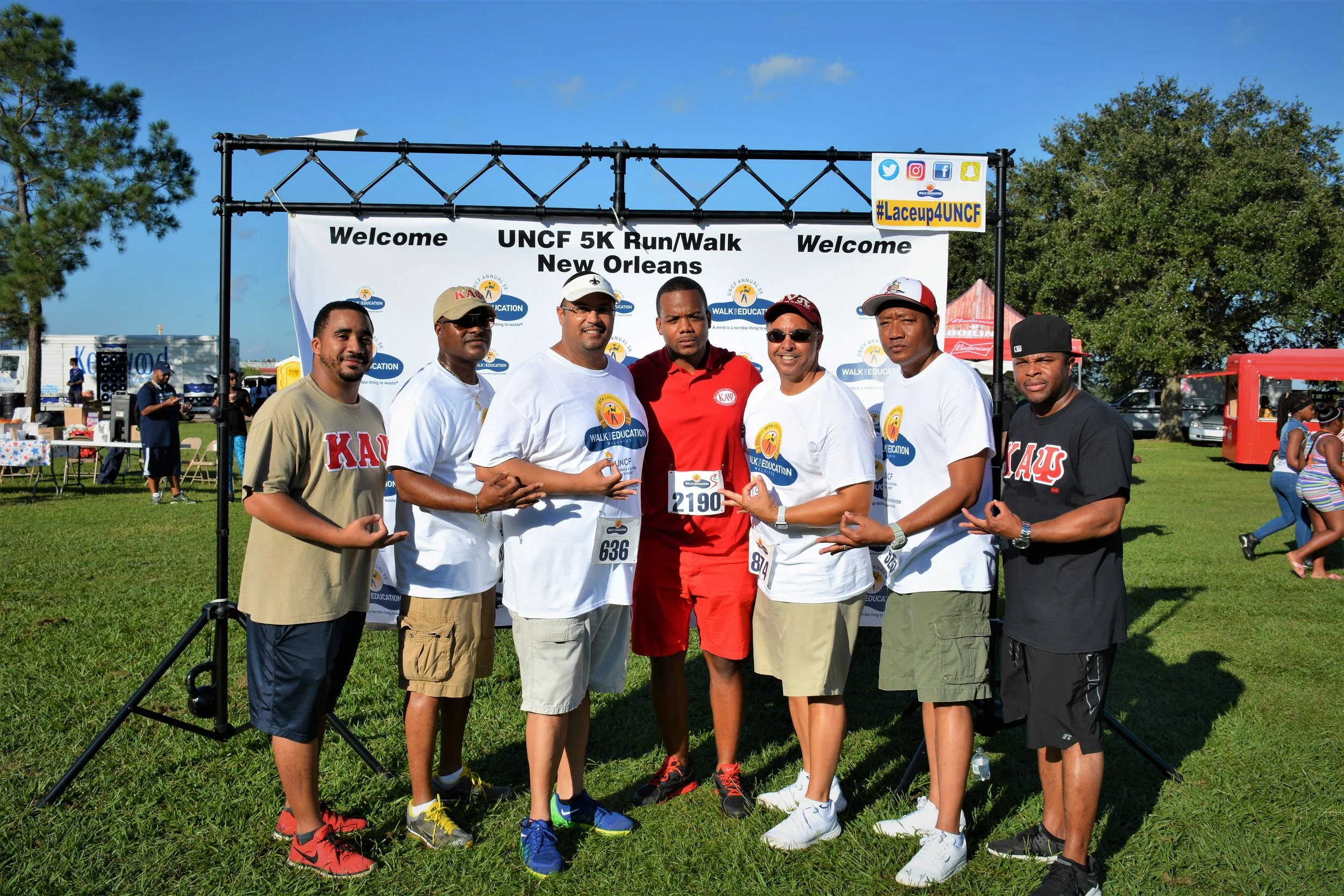 Supporting the UNCF walk with my Frat brothers