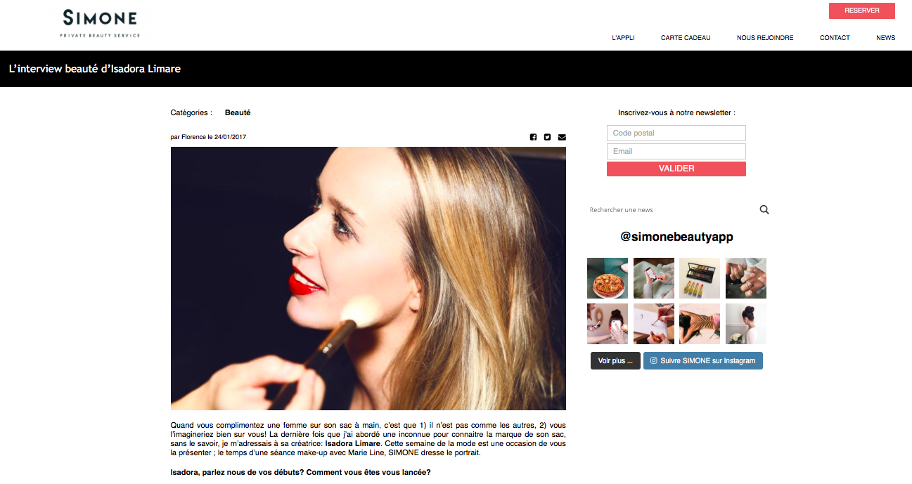 SIMONE BEAUTY  & YSL MAKE UP INTERVIEW isadora limare