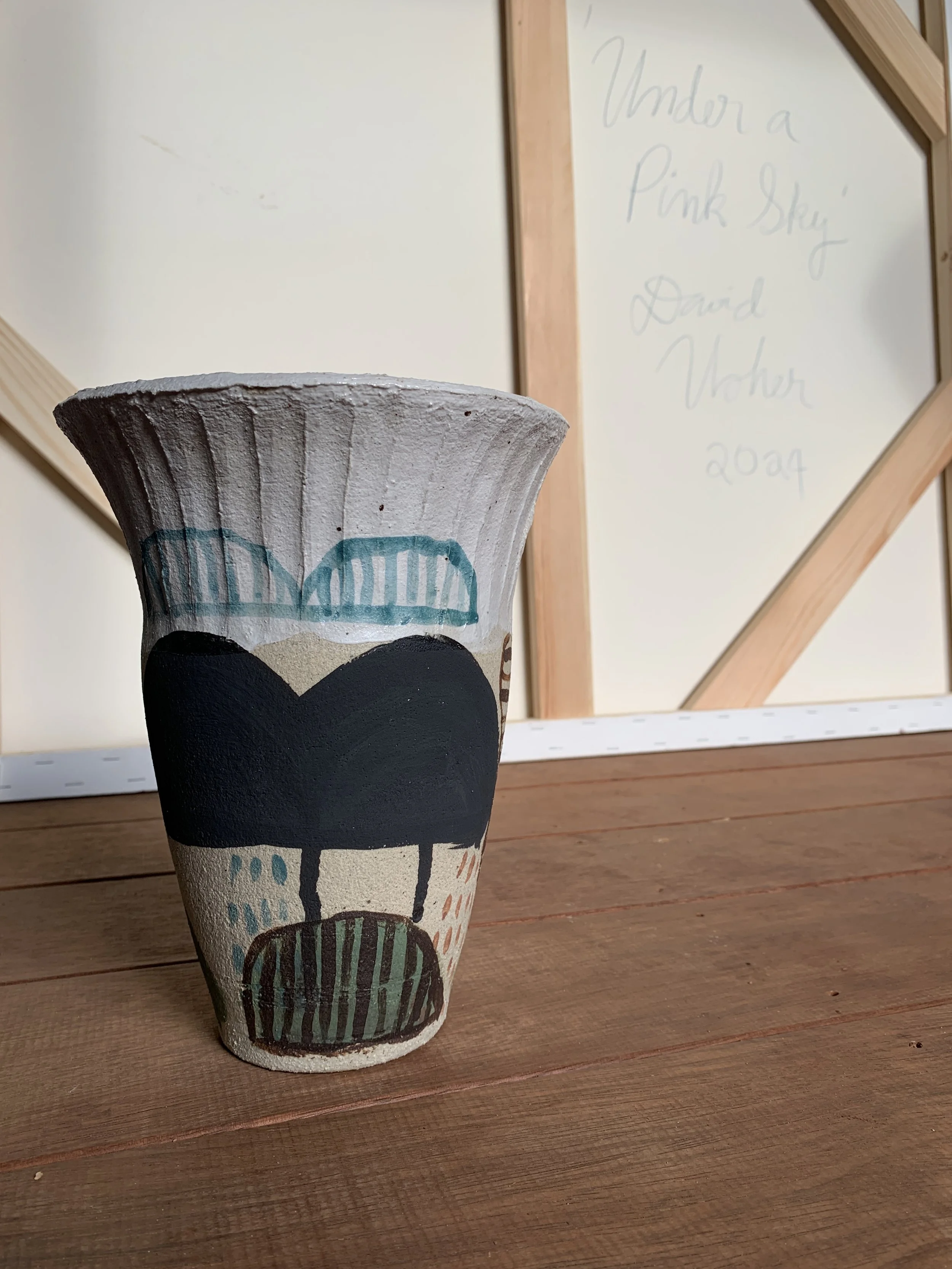 David Usher, Rain and Toast #1, 2024, white raku stoneware, 22 x 18cm