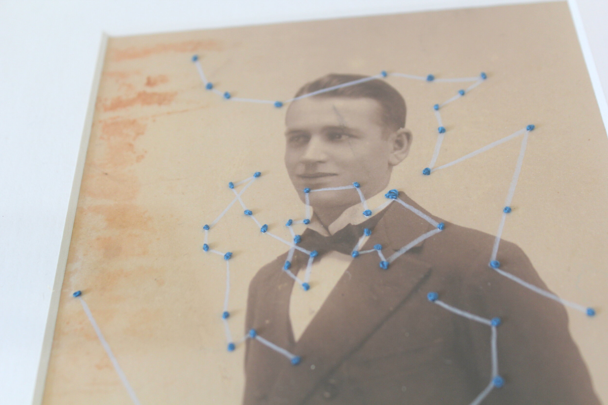 Tiffany Shafran, Adventure Sampler #48, 2012, embroidery floss on archival print