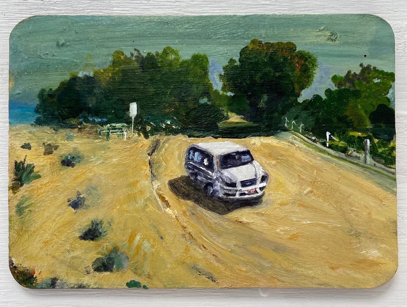 Catherine Parker 'Felix at Westpoint', 2020, acrylic and ink on board, 12 x 17cm