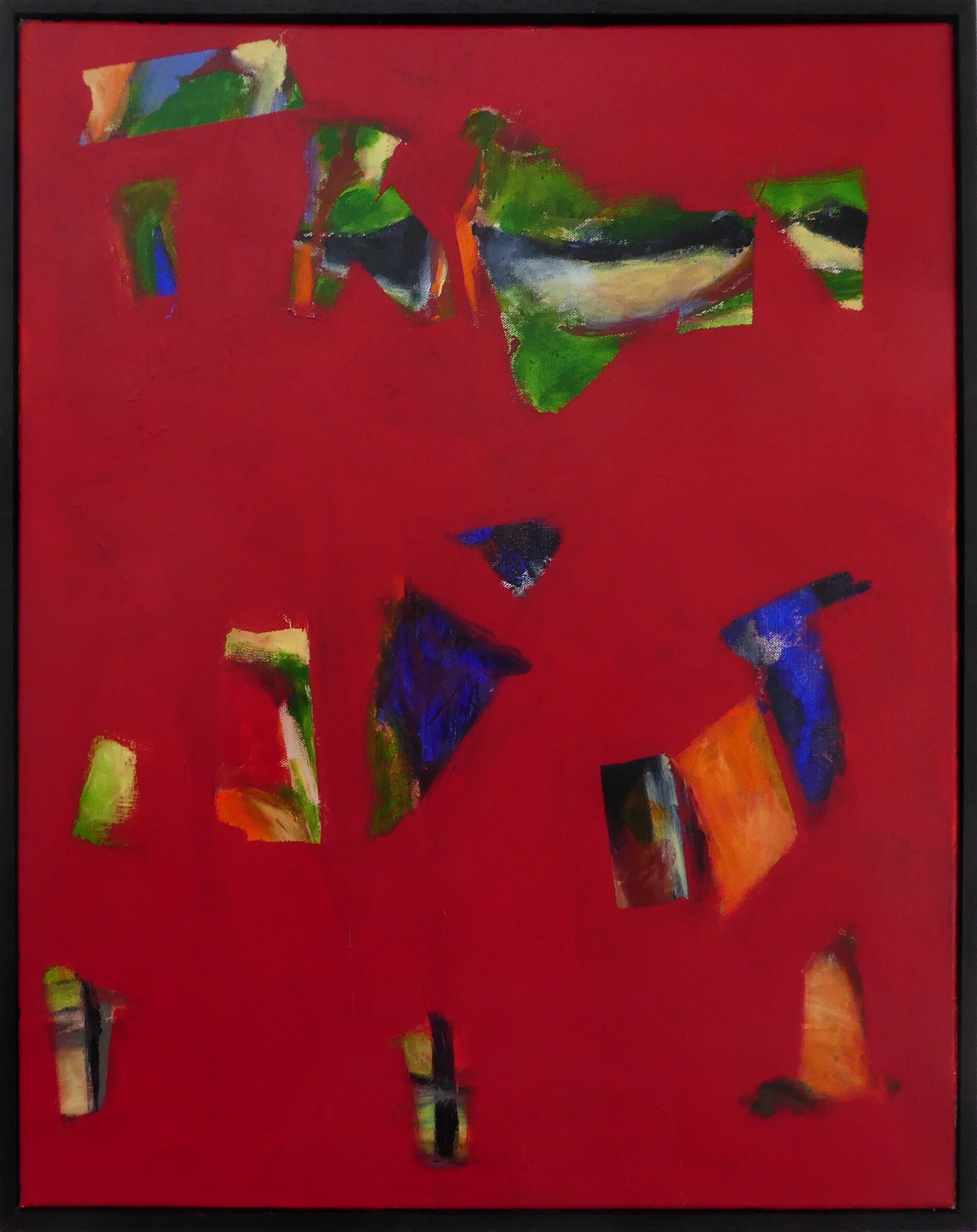 Sandy Pottinger, Fragment #2 (red), 2019, acrylic and oil on canvas, 79 x 64cm