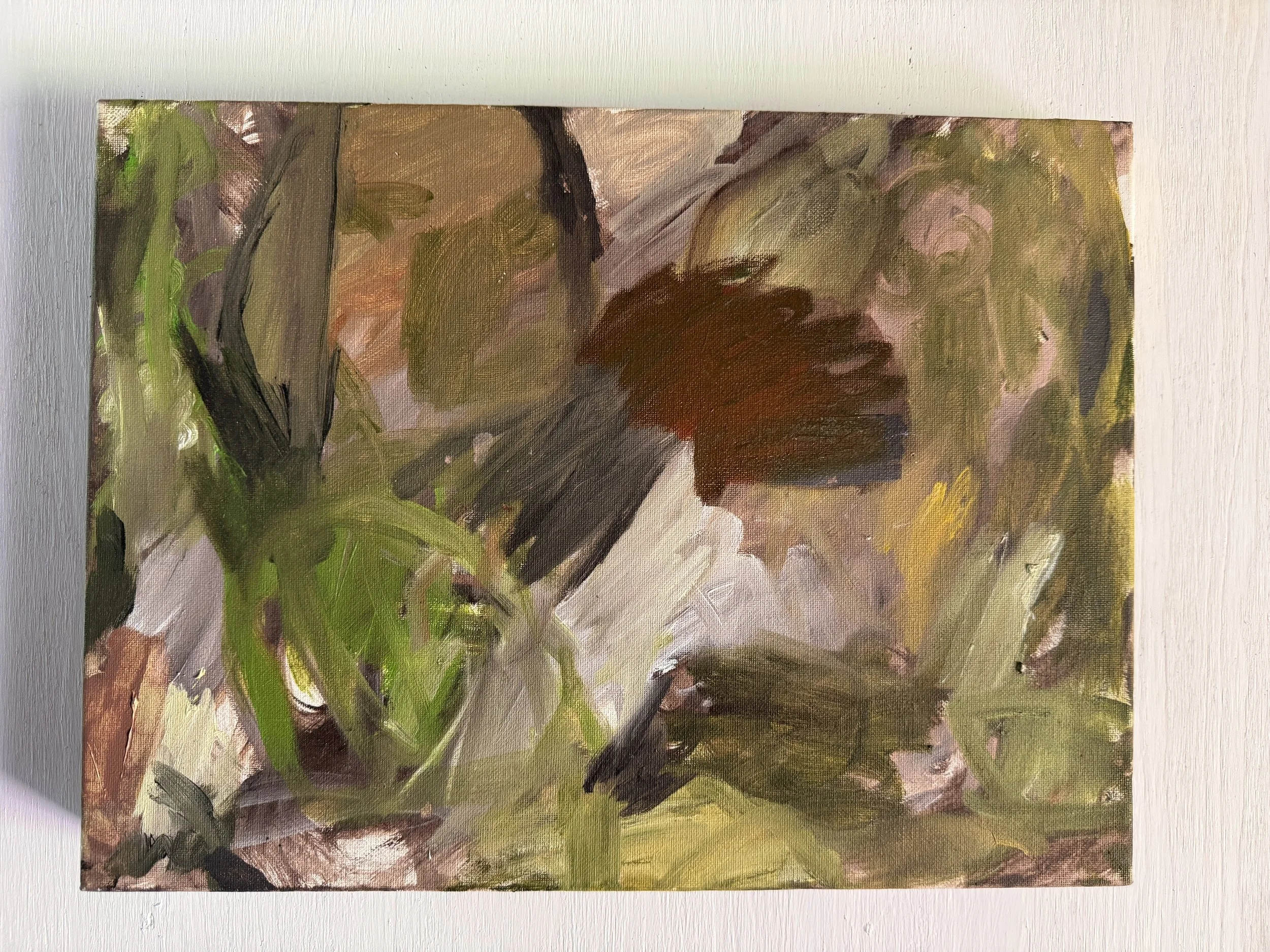 David Usher, 'Cradle of Life', 2024/2026, acrylic and oil on canvas 41 x 30cm