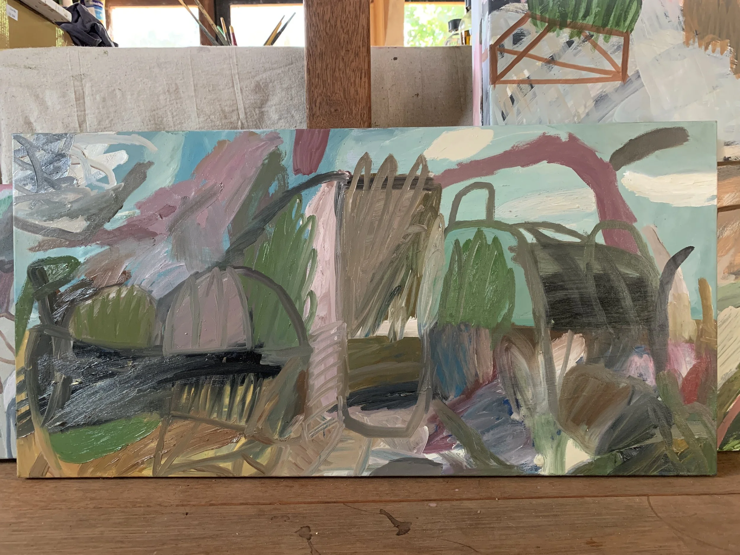 David Usher, The Trees have Moved, 2024, acrylic on canvas, 104 x 104cm