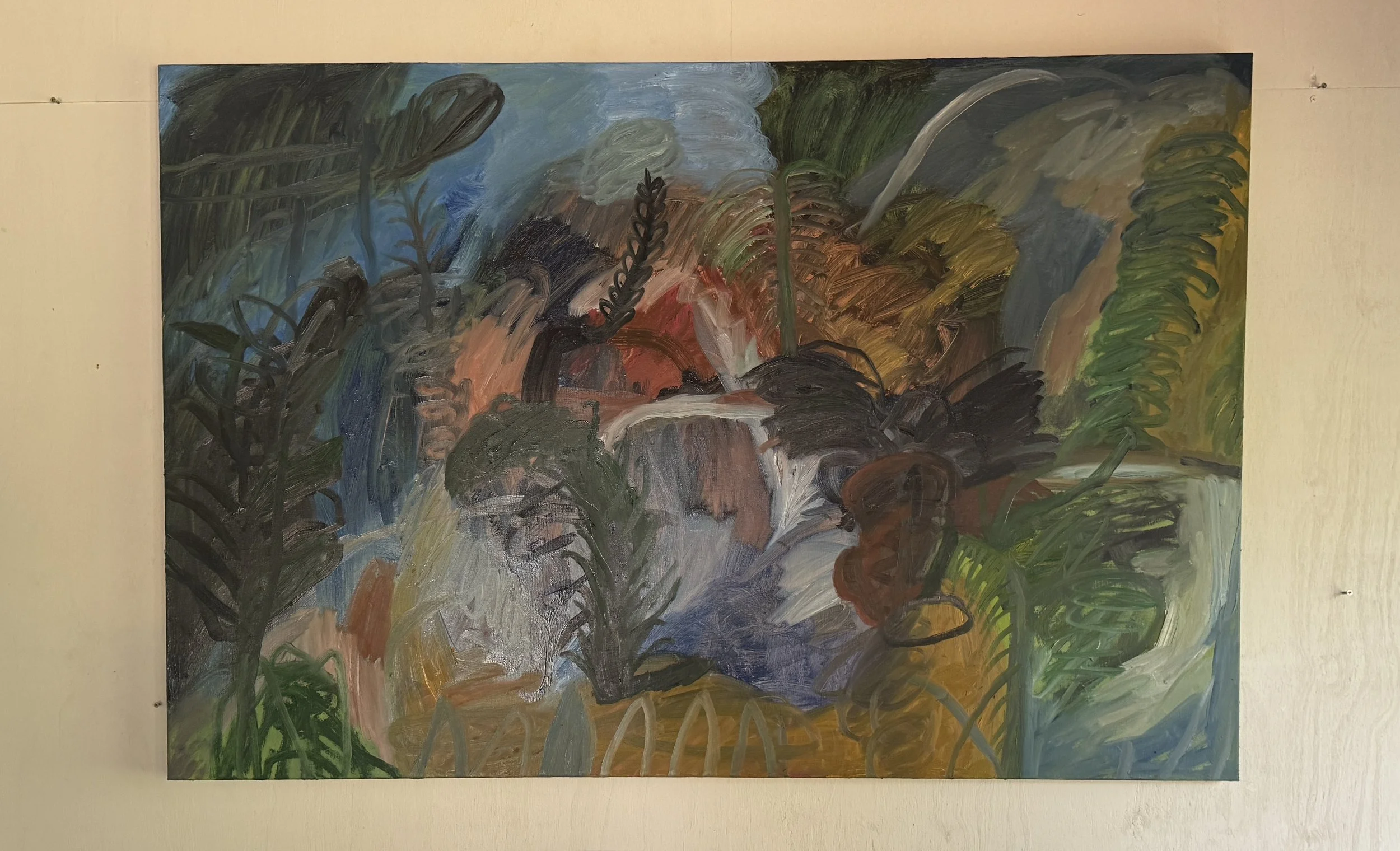 David Usher 'Garden Chase', 2026, oil on canvas, 152 x 102cm