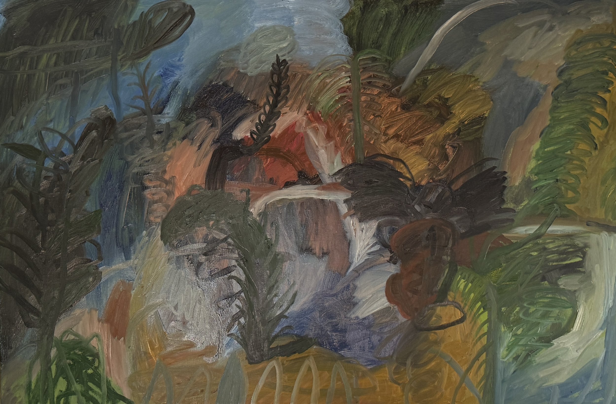David Usher 'Garden Chase', 2026, oil on canvas, 152 x 102cm