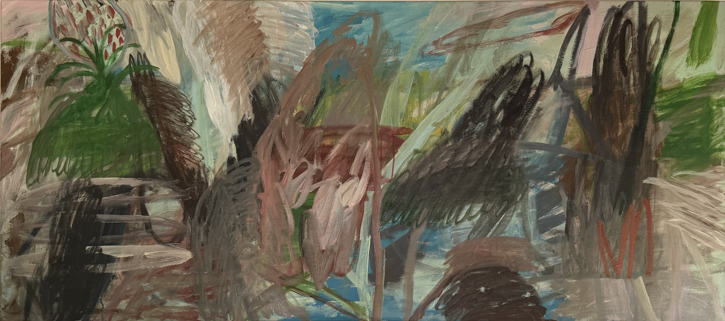 David Usher 'Along the Back Fence', 2026, oil and acrylic on canvas, 180 x 80cmcm