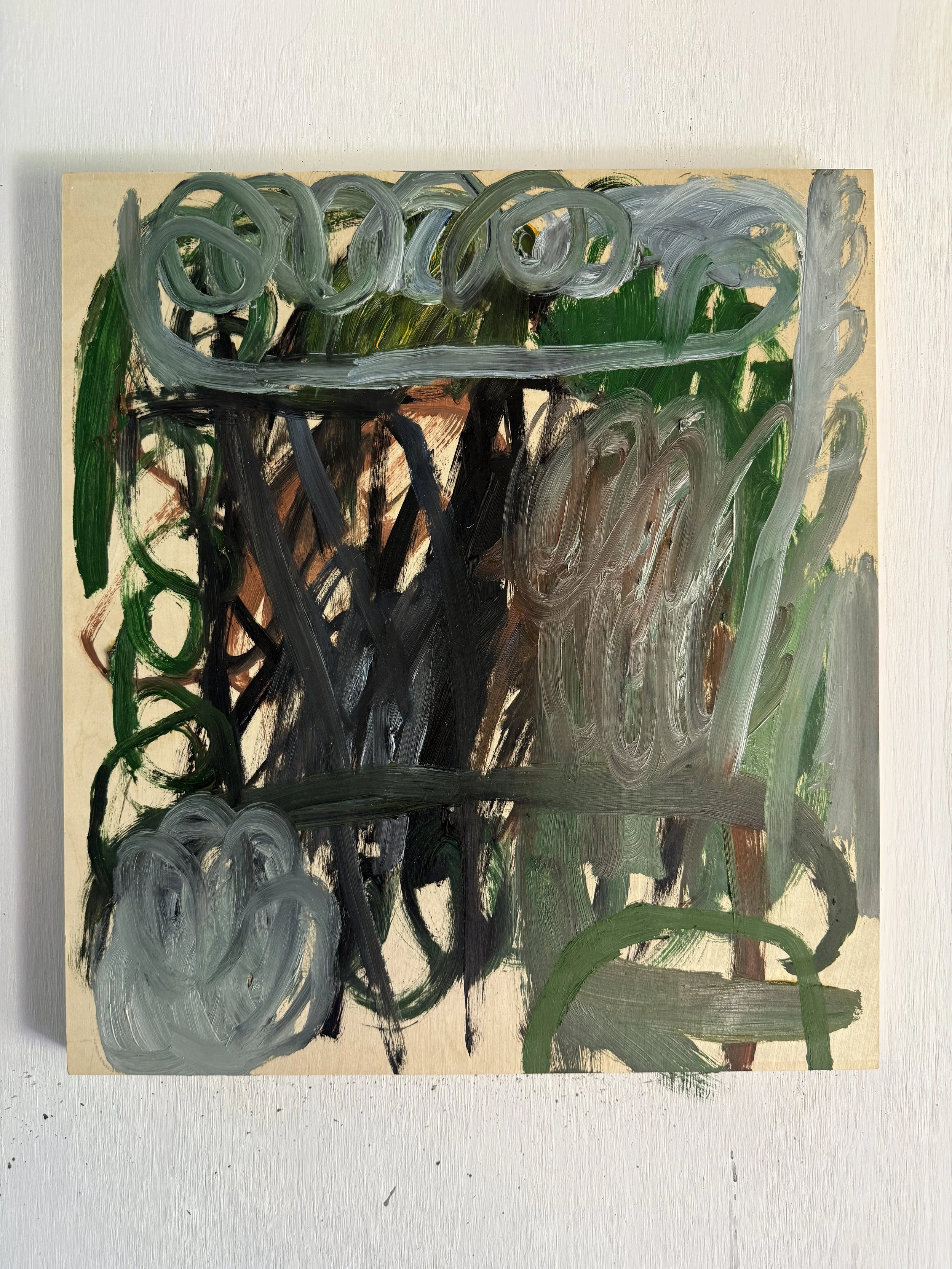 David Usher 'Over the Clouds', 2026, oil on board, 50 x 45cm