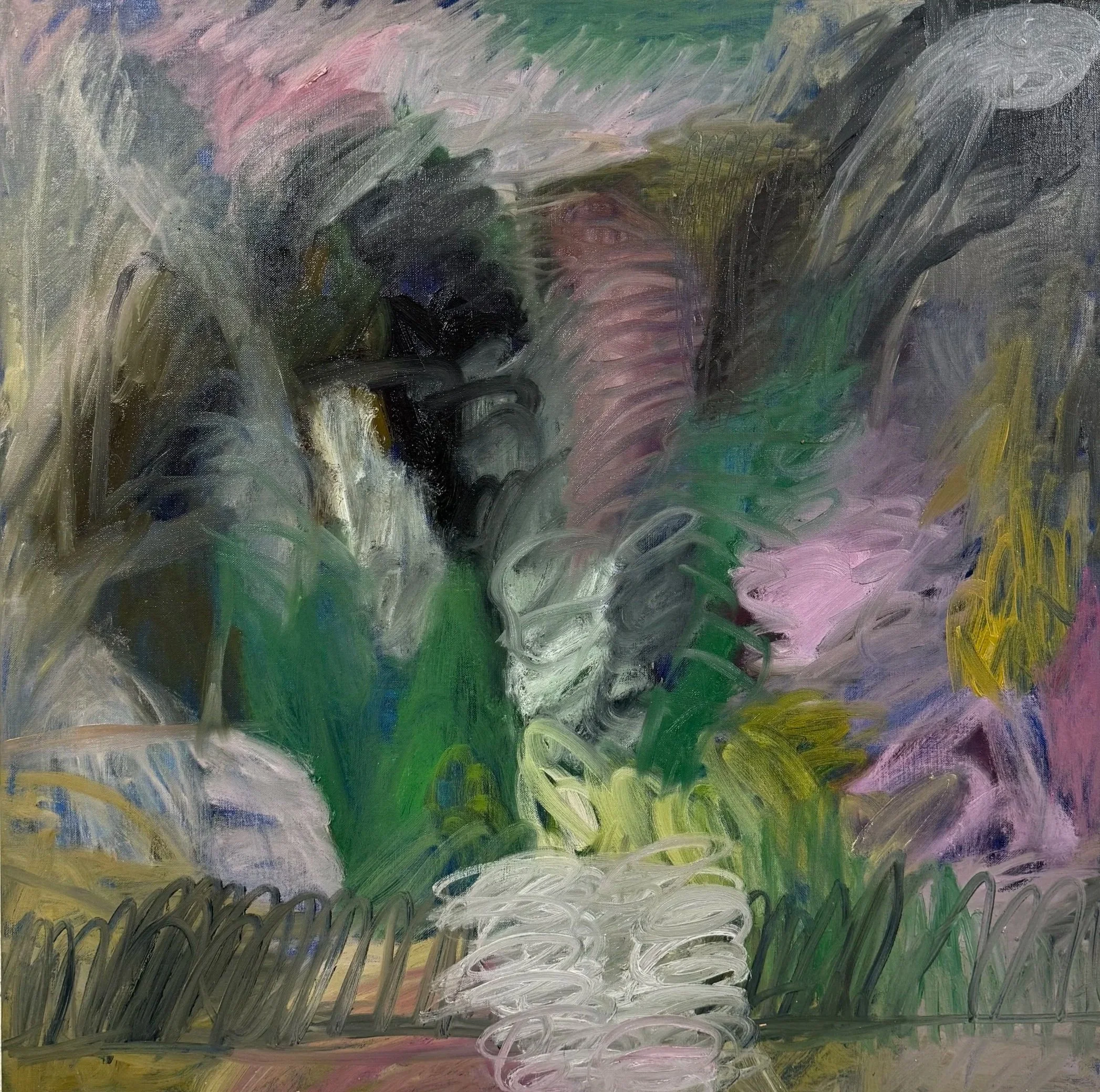 David Usher, Midnight Wisteria, 2025, oil on linen, 84 x 84cm