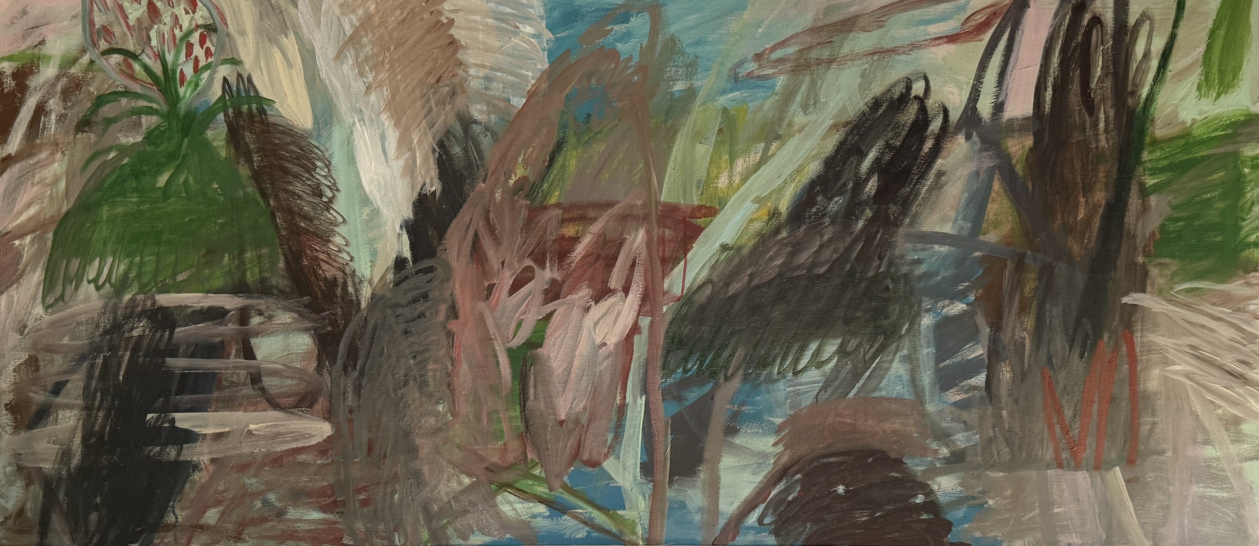 David Usher 'Along the Back Fence', 2026, oil and acrylic on canvas, 180 x 80cmcm