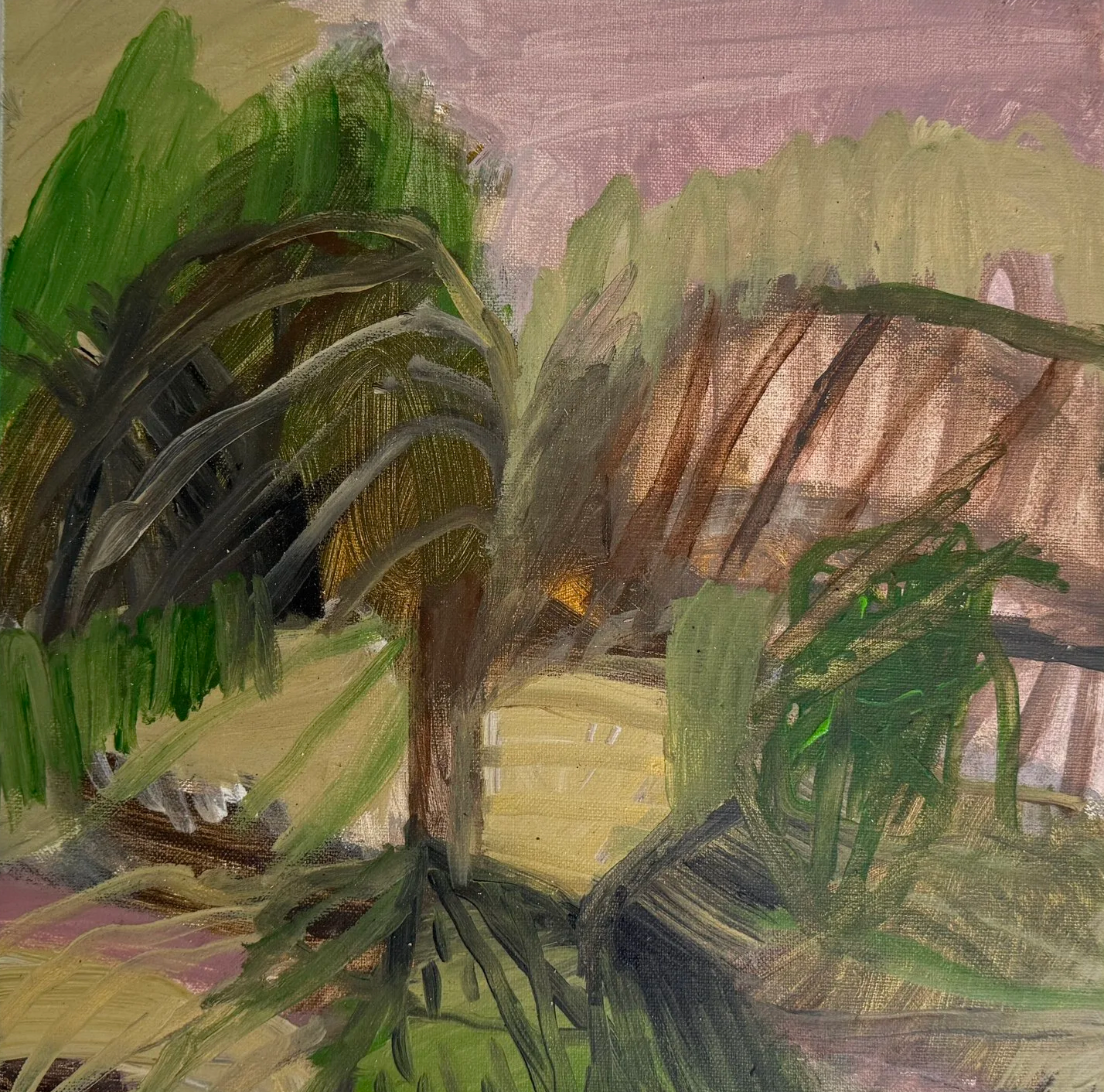 David Usher, This is the Palm Tree, 2025, acrylic on linen, 31 x 31cm