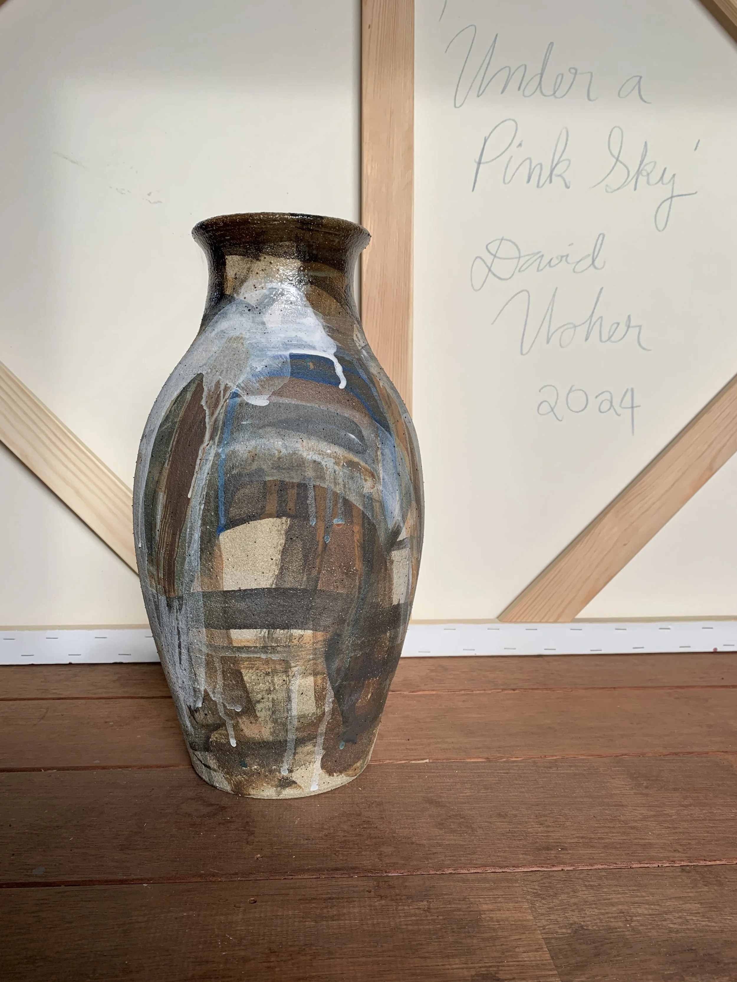 David Usher, Near and Far #7, 2023, white raku stoneware, 41 x 22cm