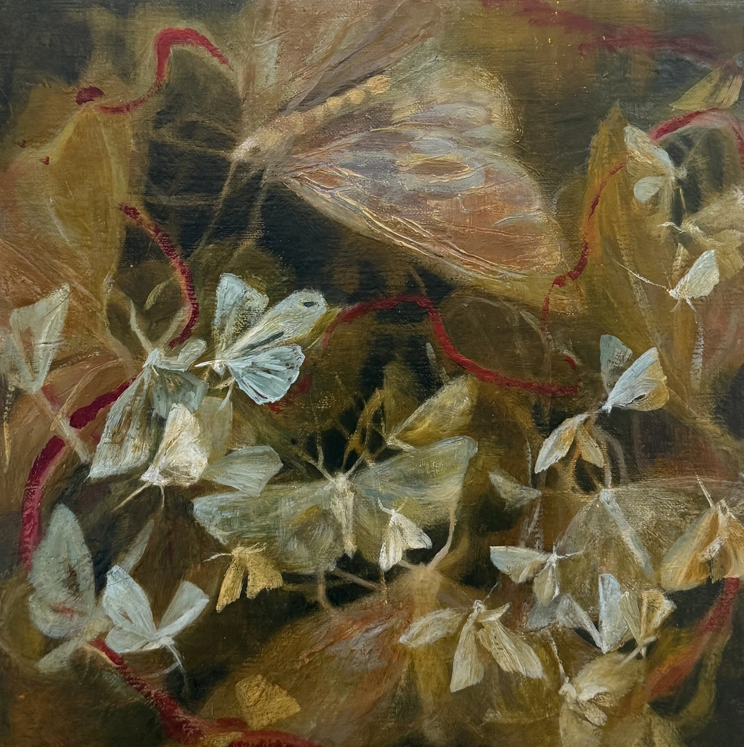 Monica Usher 'Day of the Moth #4', 2026, oil on linen, 33 x 33cm (framed)