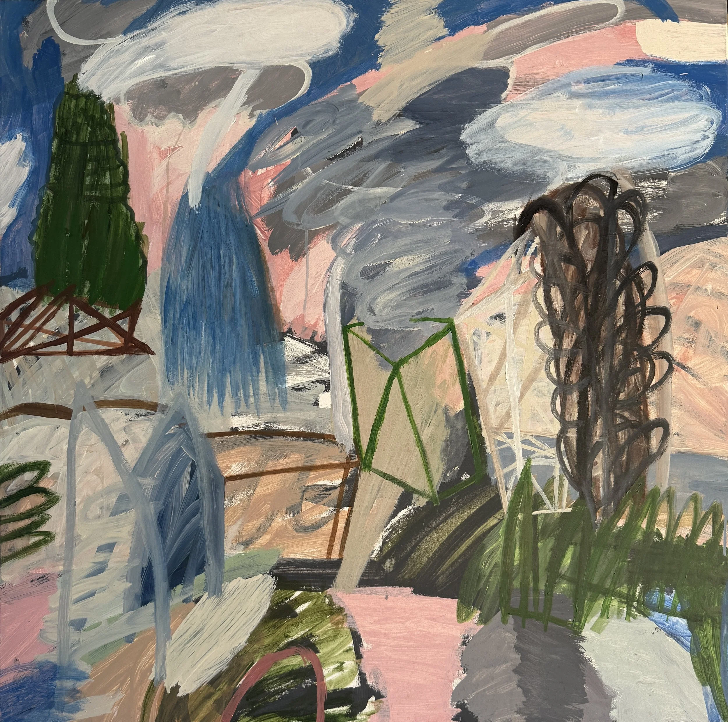 David Usher, The Trees have Moved, 2025, acrylic on canvas, 102 x 102cm